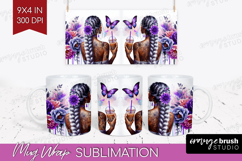 Floral Girl Mug Wrap - Coffee Lover Mug PNG Sublimation Product Image 1