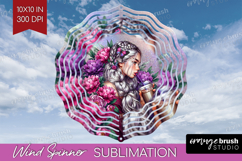 Floral Girl Wind Spinner Sublimation PNG - Coffee Lover Product Image 1