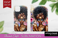 Floral Girl Phone Case PNG - Coffee Lover Case PNG Product Image 1