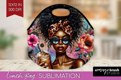 Floral Girl Lunch Bag - Coffee Lover Lunch Bug PNG Product Image 1