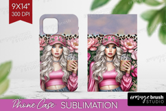 Floral Girl Phone Case PNG - Coffee Lover Case PNG Product Image 1
