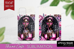 Floral Girl Phone Case PNG - Coffee Lover Case PNG Product Image 1