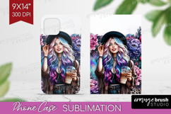 Floral Girl Phone Case PNG - Coffee Lover Case PNG Product Image 1