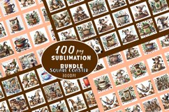Coffee gnome | square coaster sublimation designs Product Image 1