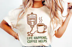 Retro Coffee Line Art Clipart, Funny Puns SVG | PNG | EPS Product Image 3