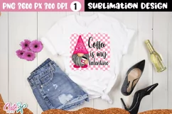 Coffee Is My Valentine PNG|Latte Sublimation Design Product Image 2