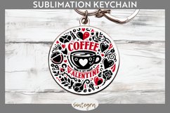 Coffee Is My Valentine v2 Round Keychain Sublimation Product Image 1