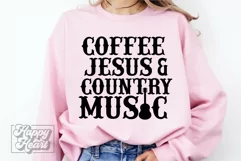 Coffee Jesus Country Music - Raised on 90s Country Girl SVG Product Image 3