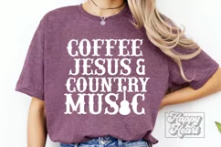 Coffee Jesus Country Music - Raised on 90s Country Girl SVG Product Image 4