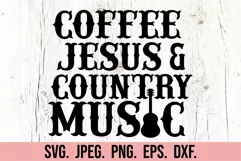 Coffee Jesus Country Music - Raised on 90s Country Girl SVG Product Image 5