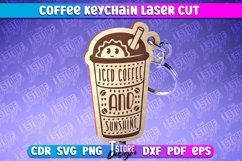Coffee Keychain Laser Cut | Funny Quotes SVG | Wooden Gift Product Image 1