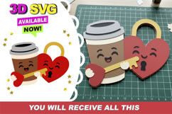 Coffee Love Key topper 3D SVG Product Image 1
