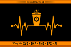 Coffee Heartbeat SVG Caffeine Lover Line Art Design Product Image 1