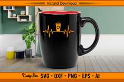 Coffee Heartbeat SVG Caffeine Lover Line Art Design Product Image 3