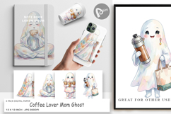 Coffee Lover Mom Ghost Digital Paper Product Image 1