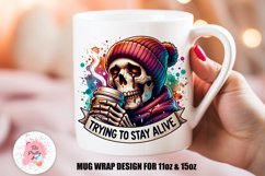 Coffee Lover Mug Wrap For 11 oz and 15 oz, 3d Mug, Funny Quotes Png