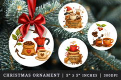 Coffee Lover round ornaments sublimation design Product Image 1
