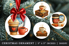 Coffee Lover round ornaments sublimation design Product Image 1