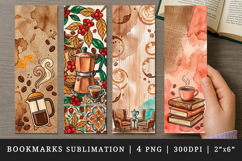 Coffee lover bookmarks printable sublimation bookmark design Product Image 1