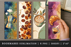 Coffee lover bookmarks printable sublimation bookmark design Product Image 1