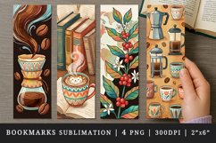 Coffee lover bookmarks printable sublimation bookmark design Product Image 1