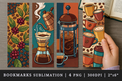 Coffee lover bookmarks printable sublimation bookmark design Product Image 1