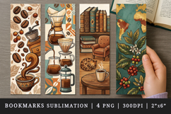 Coffee lover bookmarks printable sublimation bookmark design Product Image 1