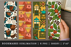 Coffee lover bookmarks printable sublimation bookmark design Product Image 1