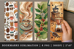 Coffee lover bookmarks printable sublimation bookmark design Product Image 1