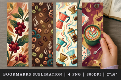 Coffee lover bookmarks printable sublimation bookmark design Product Image 1