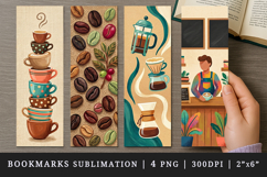 Coffee lover bookmarks printable sublimation bookmark design Product Image 1