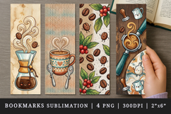 Coffee lover bookmarks printable sublimation bookmark design Product Image 1