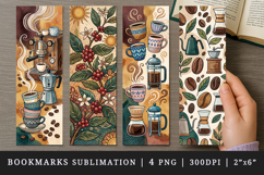 Coffee lover bookmarks printable sublimation bookmark design Product Image 1