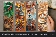 Coffee lover bookmarks printable sublimation bookmark design Product Image 1