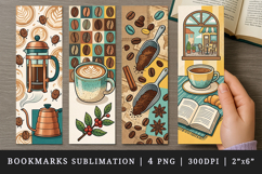 Coffee lover bookmarks printable sublimation bookmark design Product Image 1
