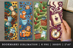 Coffee lover bookmarks printable sublimation bookmark design Product Image 1