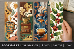 Coffee lover bookmarks printable sublimation bookmark design Product Image 1