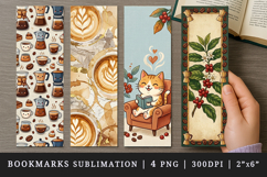 Coffee lover bookmarks printable sublimation bookmark design Product Image 1