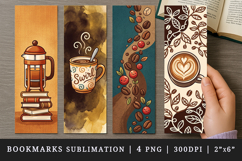 Coffee lover bookmarks printable sublimation bookmark design Product Image 1