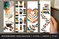 Coffee lover bookmarks printable sublimation bookmark design Product Image 1