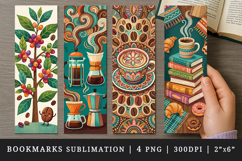 Coffee lover bookmarks printable sublimation bookmark design Product Image 1