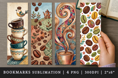 Coffee lover bookmarks printable sublimation bookmark design Product Image 1