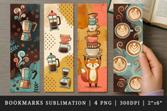 Coffee lover bookmarks printable sublimation bookmark design Product Image 1