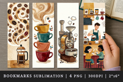 Coffee lover bookmarks printable sublimation bookmark design Product Image 1