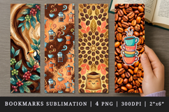 Coffee lover bookmarks printable sublimation bookmark design Product Image 1