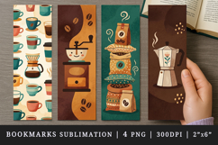 Coffee lover bookmarks printable sublimation bookmark design Product Image 1