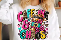 Caffeine & Chaos PNG | Leopard Coffee Cup Retro Sublimation Product Image 3