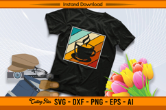 Vintage Coffee Cup Retro SVG Cut File for Cricut Product Image 2