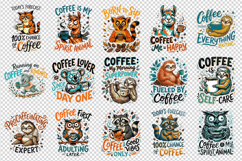Coffee lover clipart printable sublimation bundle png Product Image 2