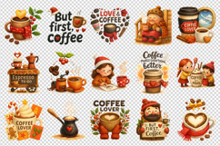 Coffee Lover clipart printable sublimation bundle png Product Image 3